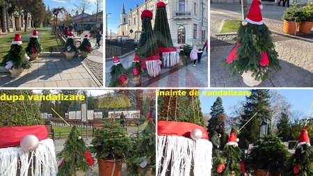 Noile decorațiuni de Crăciun din Iași au fost vandalizate! Cei care au jefuit figurinele riscă un dosar penal dacă vor fi identificați