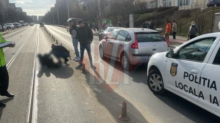 Accident rutier în CUG. Un şofer a luat pe capota autoturismului un pieton ce traversa regulamentar - EXCLUSIV, FOTO