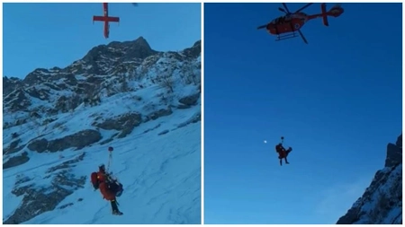 Alpinistă căzută de la 250 de metri în Bucegi, salvată cu un elicopter. Avertismentul transmis de Salvamont Prahova