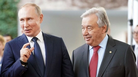 Ce au discutat Vladimir Putin și secretarul general ONU. Rusia speră la o soluție diplomatică în Ucraina