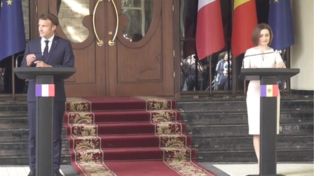 Emmanuel Macron și Maia Sandu, conferință comună de presă - VIDEO
