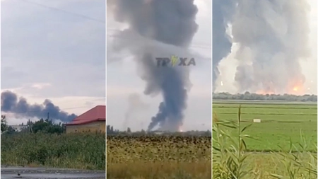 Explozie în Crimeea, la un depozit de muniţii. Doi civili au fost răniţi - FOTO, VIDEO