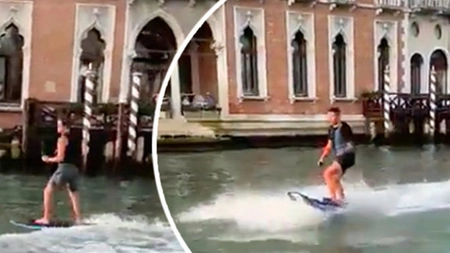 Schi nautic la Veneţia. Reacţia primarului Luigi Brugnaro: „Doi imbecili aroganţi care îţi bat joc de oraşul nostru” - VIDEO