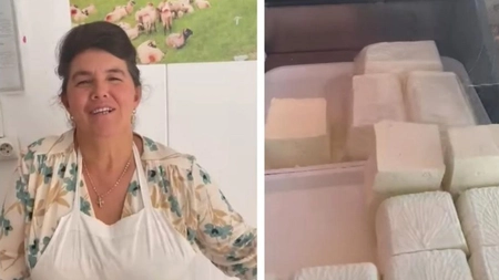 Mama Geta face bani frumoși la magazin de pe urma oilor! Cu cât vinde kilogramul de brânză