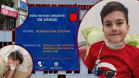 Ștefan Cristian Romașcan suferă de o boală cruntă! Băiatul are nevoie urgent de sânge pentru a trece peste această grea încercare!