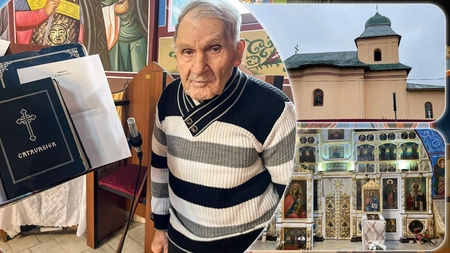 O viață de om în slujba Domnului! La aproape 90 de ani, moș Mihai nu-și vede existența departe de strana bisericii din Luceni: „E la fel ca la preoți, trebuie să ai chemare de la Dumnezeu!” – GALERIE FOTO