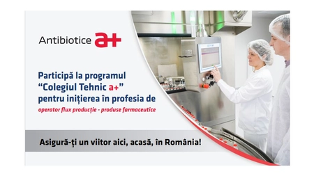 30 de locuri disponibile pentru inițierea în profesia de operator flux producție la <em class='ep-highlight'>Antibiotice</em>