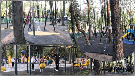 Părinții din Iași și-au lăsat copiii să folosească locul de joacă din Parcul Expoziției din Copou, chiar dacă acesta nu a fost încă inaugurat. „Nu este deschis oficial și nu sunt încă verificate leagănele” - FOTO