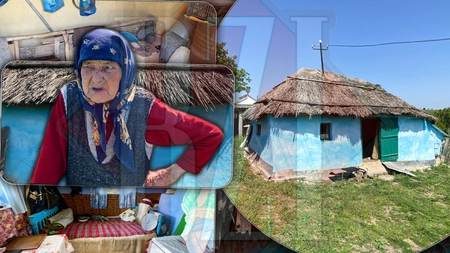Nu este o casă din povești, însă arată ca una! Acoperită cu stuf și văruită cu un albastru superb, o bijuterie pentru Iași. Mătușa Elena are 92 de ani și a construit-o din lut și paie – FOTO