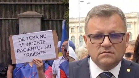 Marius Budăi, în mijlocul protestatarilor din stradă. Ce le-a promis sindicaliștilor din Sănătate