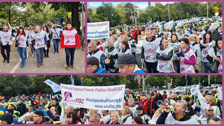 Sindicaliștii din Finanțe protestează. Dacă nemulțumirile nu vor fi rezolvate, angajații vor declanșa grevă