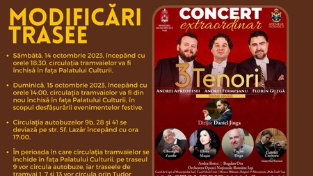 Modificări temporare în circulația mijloacelor de transport public pe durata festivităților din cadrul Zilelor Iașului