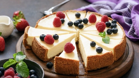 Tort cheesecake, aromat și incredibil de gustos. Desertul perfect la ceas aniversar