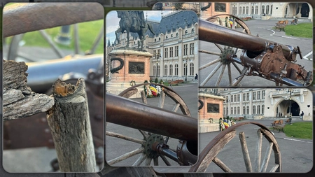 Tunurile din fața Palatului Culturii din Iași au ajuns într-o stare avansată de degradare. Primăria Iași, dezinteresată de conservarea unor monumente istorice importante - FOTO