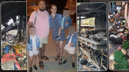 Toată agoniseala de-o viață s-a dus! Trei copii plâng de teama că Moș Crăciun va trece pe lângă casa lor arsă și nu îi va găsi unde stau cu chirie în Iași - FOTO
