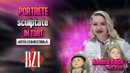 LIVE VIDEO - Portrete sculptate în tort! Adelina Baicu, cake artist, povestește pentru BZI LIVE despre cele mai importante momente din cariera sa