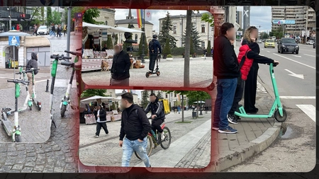 Pericol de moarte pe trotuarele din Iași. Trotinetele electrice sunt conduse haotic, fără ca vreo regulă de circulație să fie respectată: „Îmi este și frică să trec” - FOTO