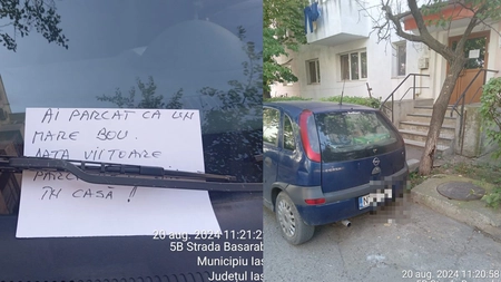 Și-a parcat mașina la intrare în bloc, iar vecinii l-au „taxat” imediat! Polițiștii locali s-au amuzat când au văzut mesajul - FOTO