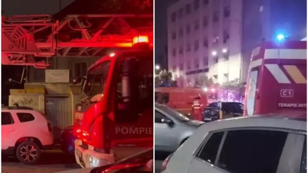 Incendiu într-un spital din București. Un pacient a dat alerta - VIDEO