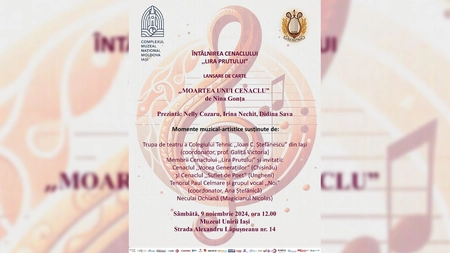 Lansare de carte la Muzeul Unirii din Iași: „Moartea unui Cenaclu”, de Nina Gonța