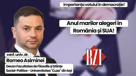 LIVE VIDEO - Bătălia pentru Cotroceni 2024! Despre importanța votului, democrație, geopolitică, geostrategie și Relații Internaționale, într-o interesantă analiza în Platoul BZI LIVE alături de conf. univ. dr. Romeo Asiminei, decan al Facultății de Filosofie și Științe Social-Politice - Universitatea 