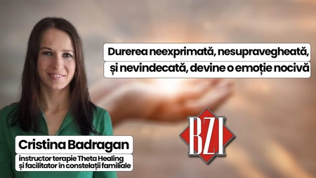LIVE VIDEO - Cristina Badragan, instructor terapie Theta Healing și facilitator în constelații familiale, povestește în platoul BZI LIVE despre durerea neexprimată, nesupravegheată, și nevindecată, care devine o emoție nocivă