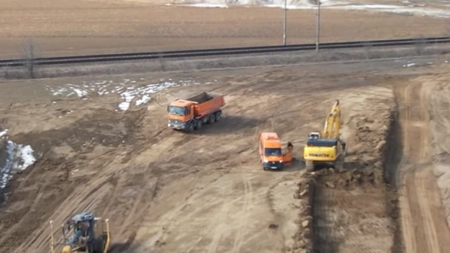 Imagini de pe șantierul Autostrăzii A7, Bacău - Pașcani, Lot 1 si 2 - VIDEO