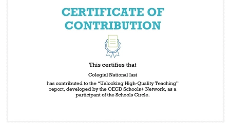 Colegiul Național Iași, o nouă recunoaștere internațională! Echipa profesorilor și elevilor din instituție duc mai departe tradiția