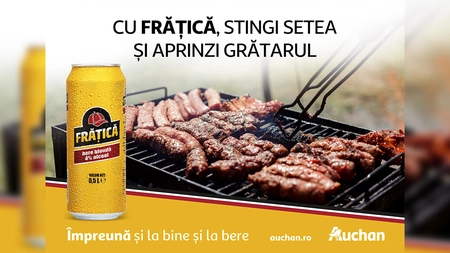 Începe sezonul de grătare! Frățică, berea care nu trebuie să lipsească de pe masă – acum, disponibilă exclusiv la Auchan