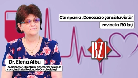 LIVE VIDEO - Conf. dr. Elena Albu, medic specialist hematolog, coordonator al Centrului donatorilor de celule stem din cadrul IRO Iași, vorbește în platoul BZI LIVE despre campania „Donează pentru o Șansă la Viață”!