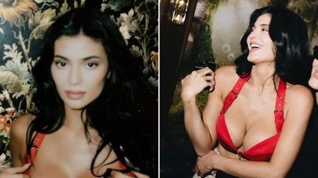 Kaylie Jenner a purtat un top scurt roșu foarte senzual. Iată cu ce imagini a atras aceasta atenția fanilor