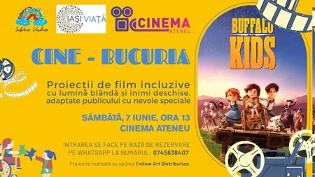 La Cinema Ateneu se organizează o proiecție de film adaptată pentru copii cu nevoi speciale și pentru familiile acestora