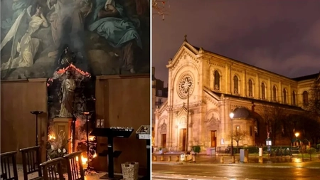 Un român, acuzat că a pus flăcările pe Notre-Dame des Champs! Ce au surprins camerele de luat vederi