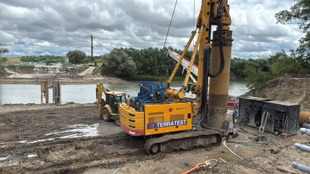 Lucrările la podul peste Prut de la Ungheni prind viteză: foraje, betonări și testări pe ambele maluri