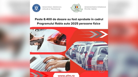 Peste 8400 de dosare au fost aprobate în cadrul Programului Rabla pentru persoane fizice