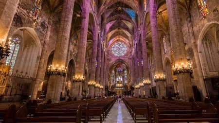 Catedrala gotică din Palma de Mallorca. Una dintre cele mai frumoase catedrale din lume!