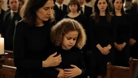 La înmormântarea tatălui, o fetiță a șoptit brusc că tatăl ei este viu: toți au crezut că doar suferă… până când au văzut asta