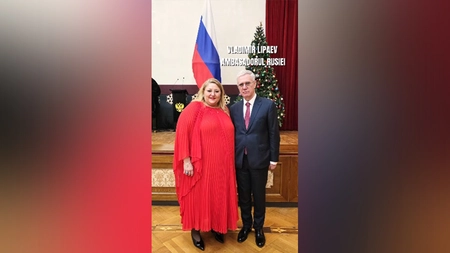 Europarlamentarul Diana Iovanovici-Șoșoacă a participat la recepția Ambasadei Rusiei la București și la întâlniri diplomatice internaționale