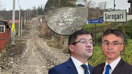 Așa arată drumurile din comuna condusă de prietenul lui Costel Alexe! Primarul liberal Benoni Moruzi administrează localitatea de 17 ani