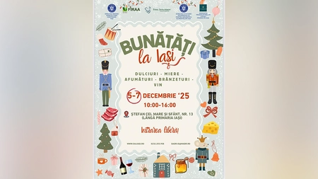 Târg de iarnă „Bunătăți la Iași” 2025 cu produse locale și tradiționale în centrul orașului