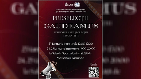 Festivalul Artei și Creației „Gaudeamus” organizează preselecții pentru tinerii talentați din Iași. Se pot înscrie studenți de la orice facultate sau specializare