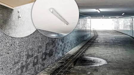 Infiltrații, becuri sparte și camere de supraveghere distruse! La Pasajul Frumoasa au apărut problemele după un an de la modernizare