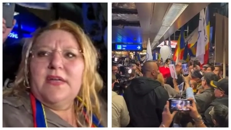 Diana Șoșoacă, liderul S.O.S. România, a avut o primire spectaculoasă la Aeroportul Otopeni: „Diana, te iubim!”