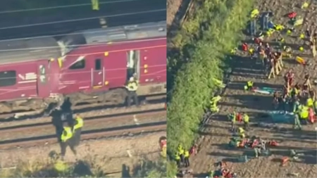 Accident feroviar grav în Marea Britanie. Un mort și zeci de răniți după ciocnirea a două trenuri