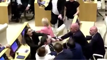 Bătaie în Parlamentul Georgiei. Ședința s-a transformat în haos