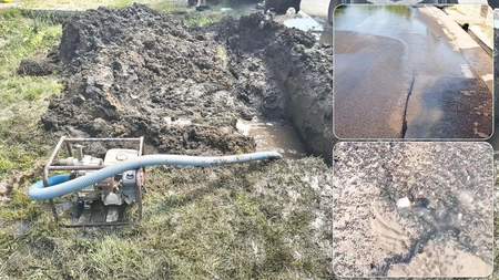 Țevile de apă din comuna Holboca se sparg săptămânal! Conductele montate nu fac față presiunii din rețea, iar localnicii s-au săturat să facă sesizări