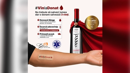 Casa de Vinuri Cotnari și Serviciul Voluntar de Ambulanță Iași lansează campania #VINlaDonat, o inițiativă care încurajează donarea de sânge
