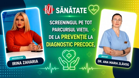 LIVE VIDEO - Screeningul pe tot parcursul vieții, de la prevenție la diagnostic precoce, este tema emisiunii de sănătate BZI LIVE, împreună cu invitata dr. Ana Maria Zlăvog, medic primar medicină de familie și neurolog