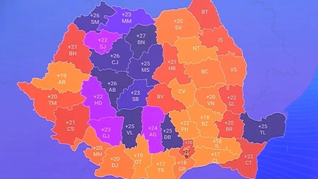 Harta valurilor de căldură din România. Județele care au câștigat cele mai multe zile caniculare din 1961 până astăzi