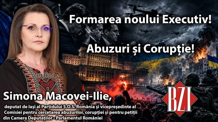 LIVE VIDEO - Studio-Politic BZI LIVE cu Simona Macovei-Ilie, deputat de Iași al Partidului S.O.S. România și vicepreședinte al Comisiei pentru cercetarea abuzurilor, corupției și pentru petiții din cadrul Camerei Deputaților - Parlamentul României